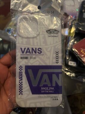 Vans White and Purple Graphic iPhone 14 Case